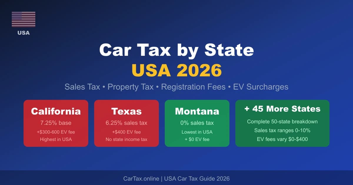Car Tax by State USA 2026: All 50 States Ranked