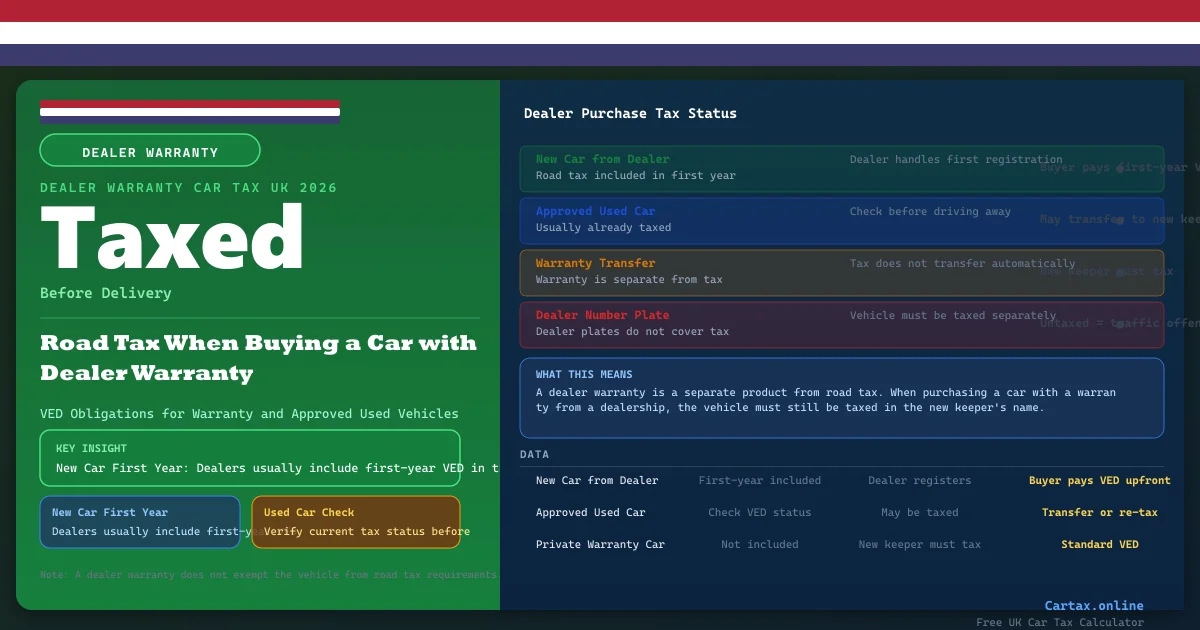 Car Tax and Dealer Warranty UK 2026: Road Tax with Bought-Warranty Cars