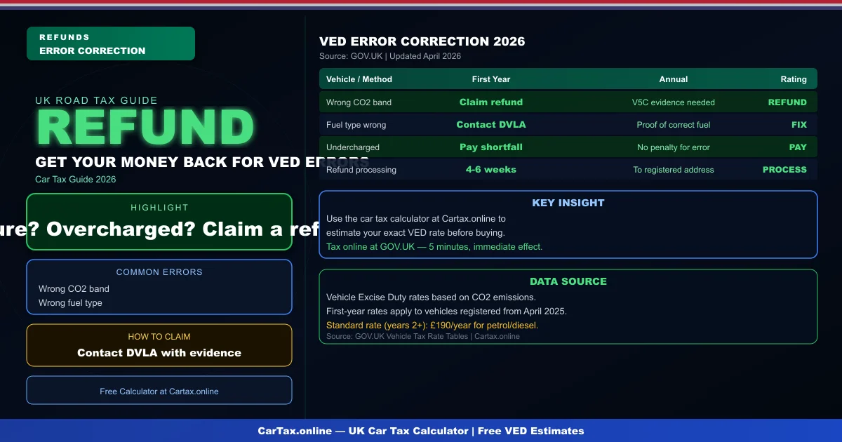 Car Tax Error UK 2026: How to Correct Wrong VED Charges