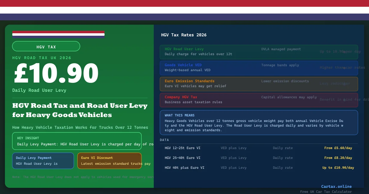 Heavy Goods Vehicle Tax UK 2026: VED Rates for HGVs and Trucks