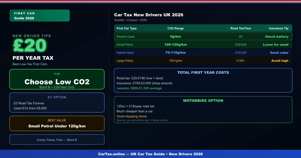 Car Tax for New Drivers UK 2026: Budget Tips and Low-Tax Car Choices