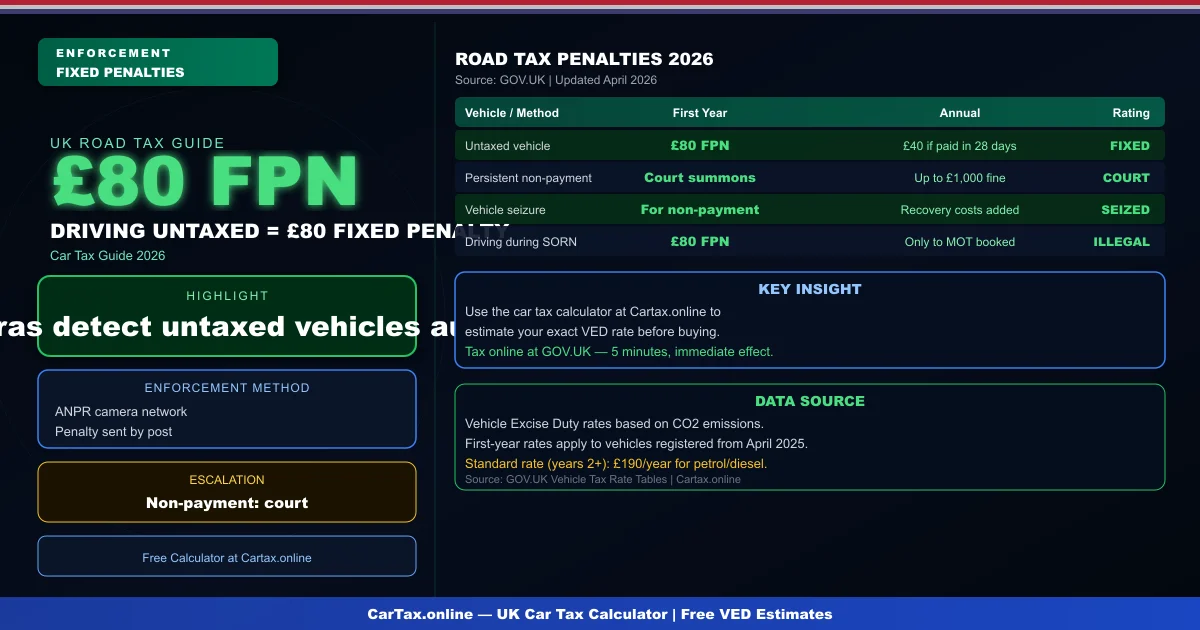 Car Tax Penalty UK 2026: Fines, SORN and Fixed Penalty Notices