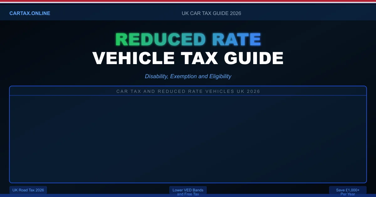 Reduced Rate Vehicle Tax UK 2026: eligibility Criteria and Application Process