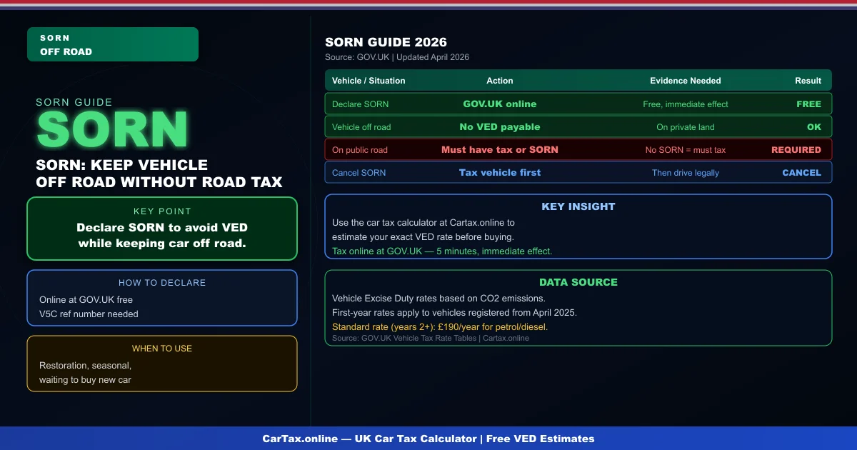 SORN Explained UK 2026: Statutory Off Road Notification Complete Guide