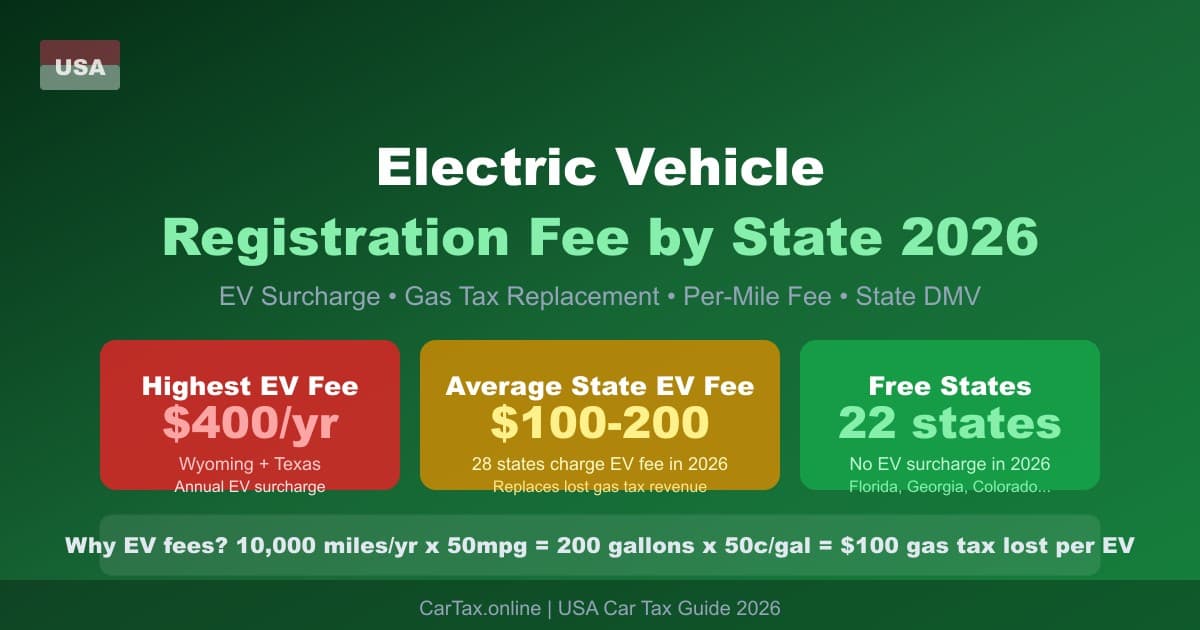 EV Registration Fee by State 2026: 28 States Charge Electric Car Surcharge