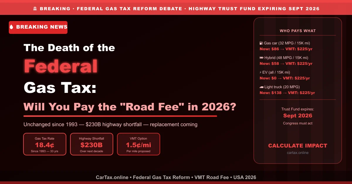 The Death of the Federal Gas Tax: Will You Be Paying the New "Annual Road Fee" in 2026?