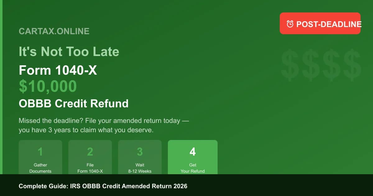 IRS Post-Deadline Alert: Missed the $10,000 OBBB Credit? Here's How to File Form 1040-X Today