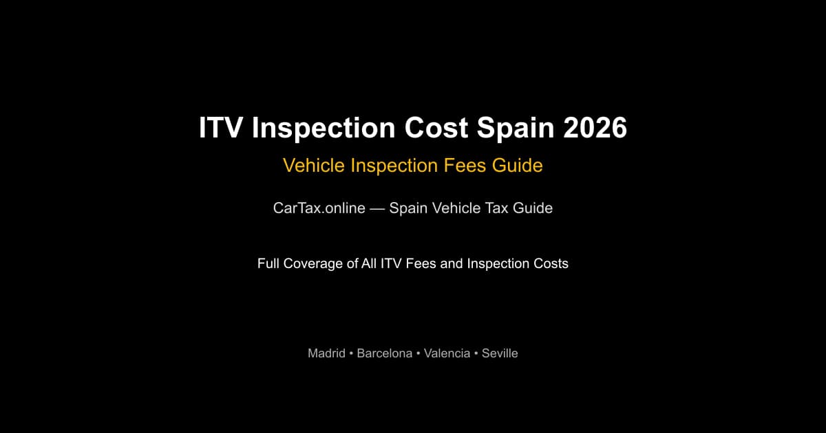 ITV Inspection Cost Spain 2026 — Full Price Guide