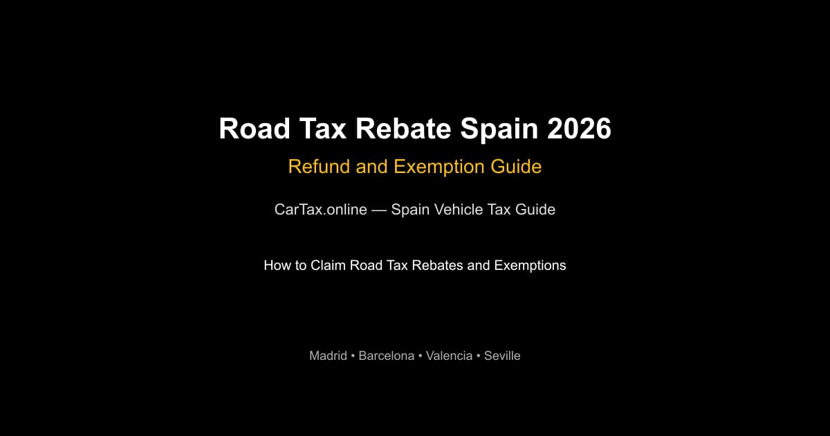 Road Tax Rebate Spain 2026 -- Claim Refund When Scrapping