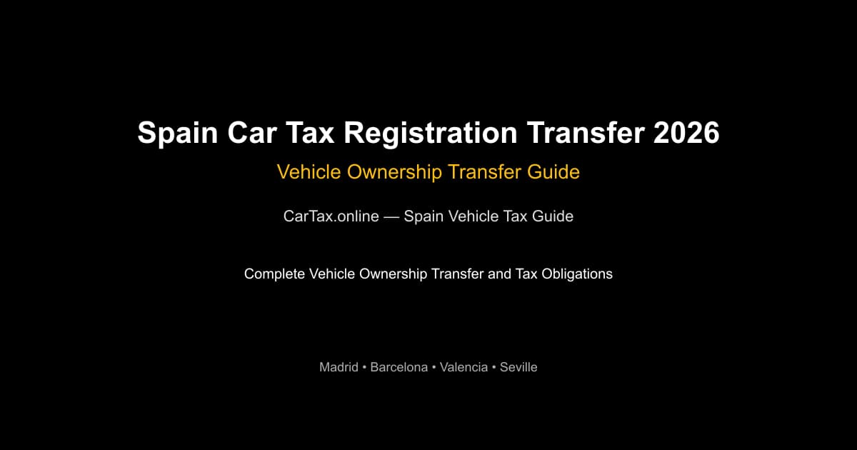 spain car tax registration transfer 2026 -- Spain Car Tax an