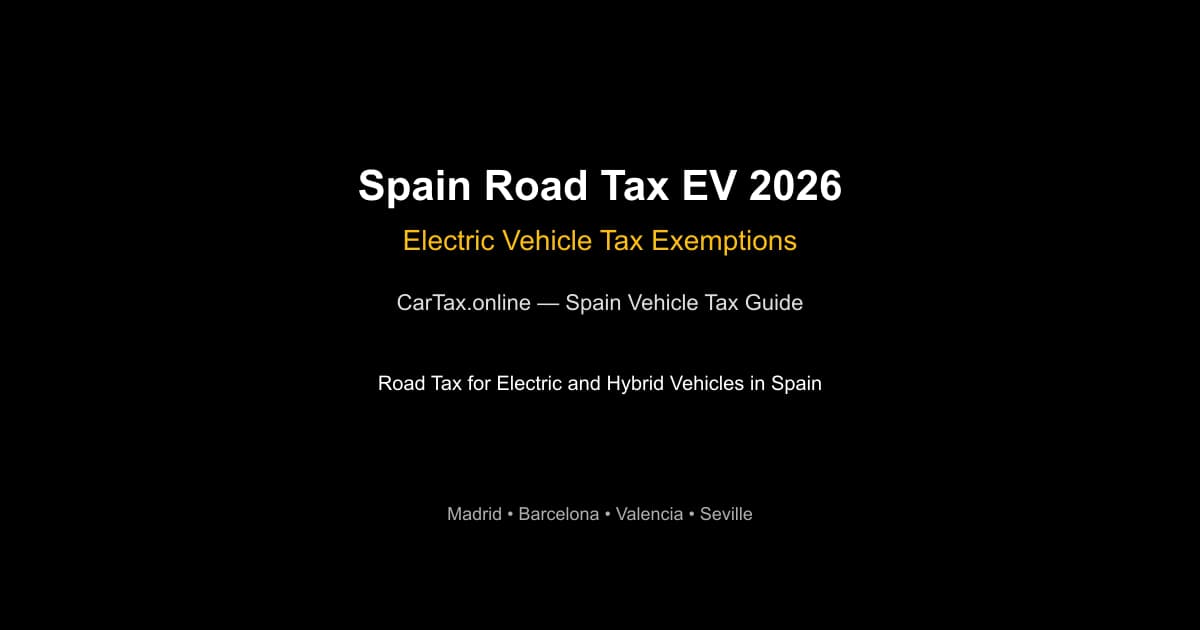 Spain Road Tax EV 2026 — Electric Vehicle Tax Guide