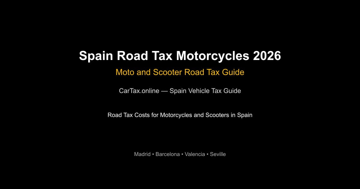 Spain Road Tax Motorcycles 2026 -- Moto Tax and ITV Guide