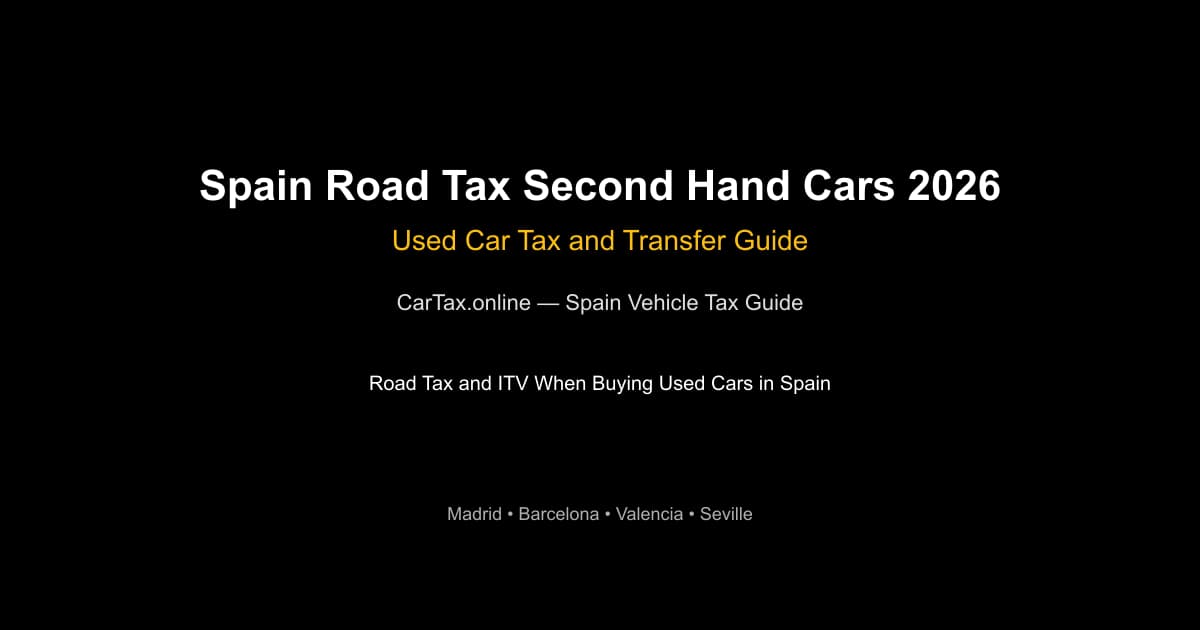 spain road tax second hand cars 2026 -- Spain Road Tax for S