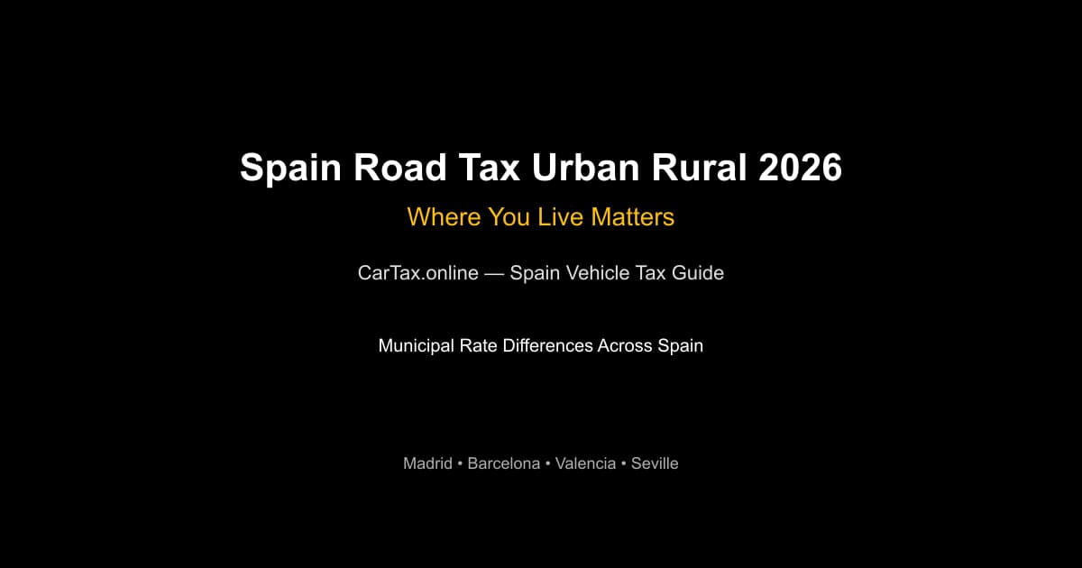 spain road tax urban rural 2026 -- Spain Road Tax Urban vs R
