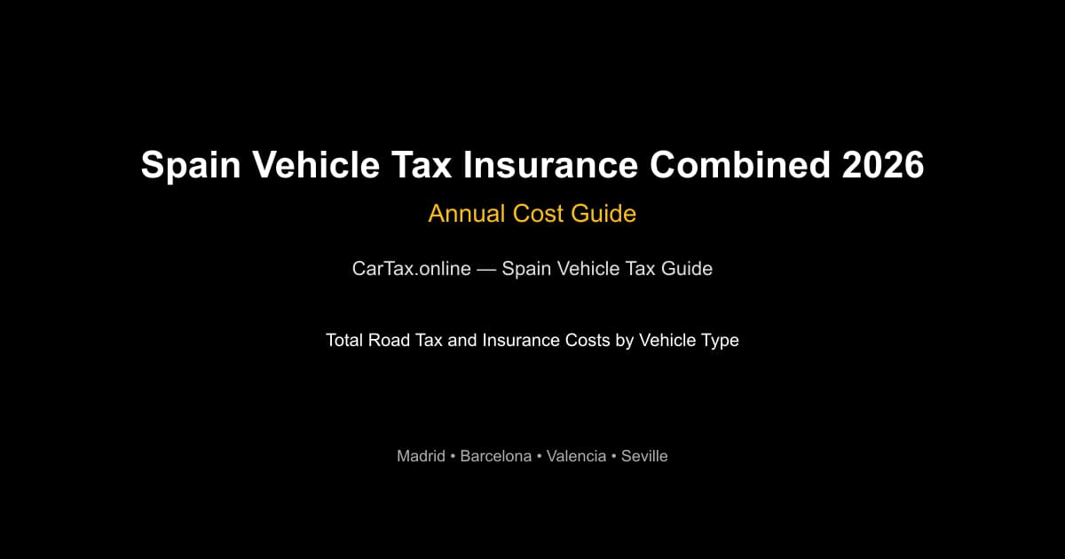spain vehicle tax insurance combined 2026 -- Spain Vehicle T