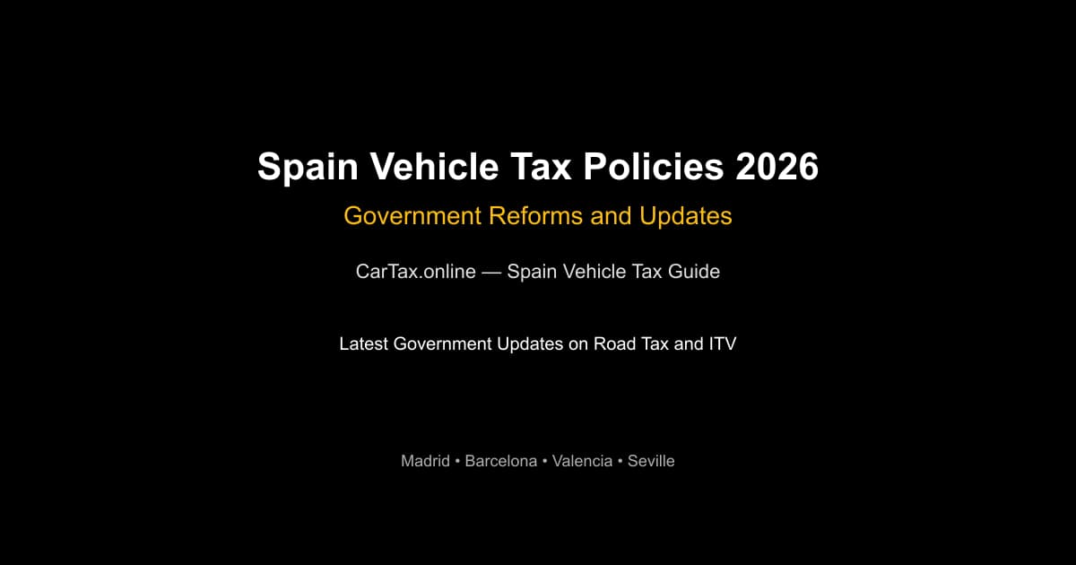 Spain Vehicle Tax Policies 2026 — Government Reforms and ...