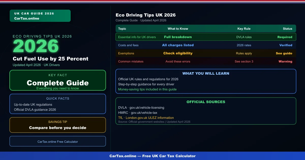 Eco Driving Tips UK 2026: Cut Fuel Costs by 25 Percent