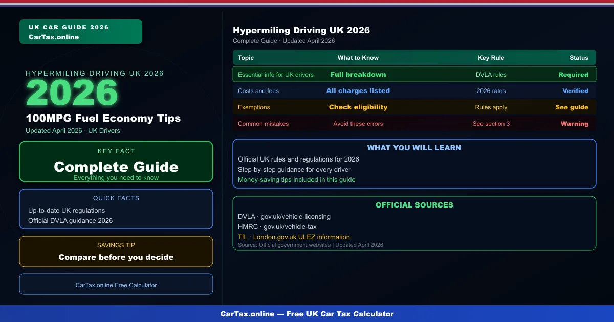 Hyper mileage Driving UK 2026: 100MPG Fuel Economy Tips