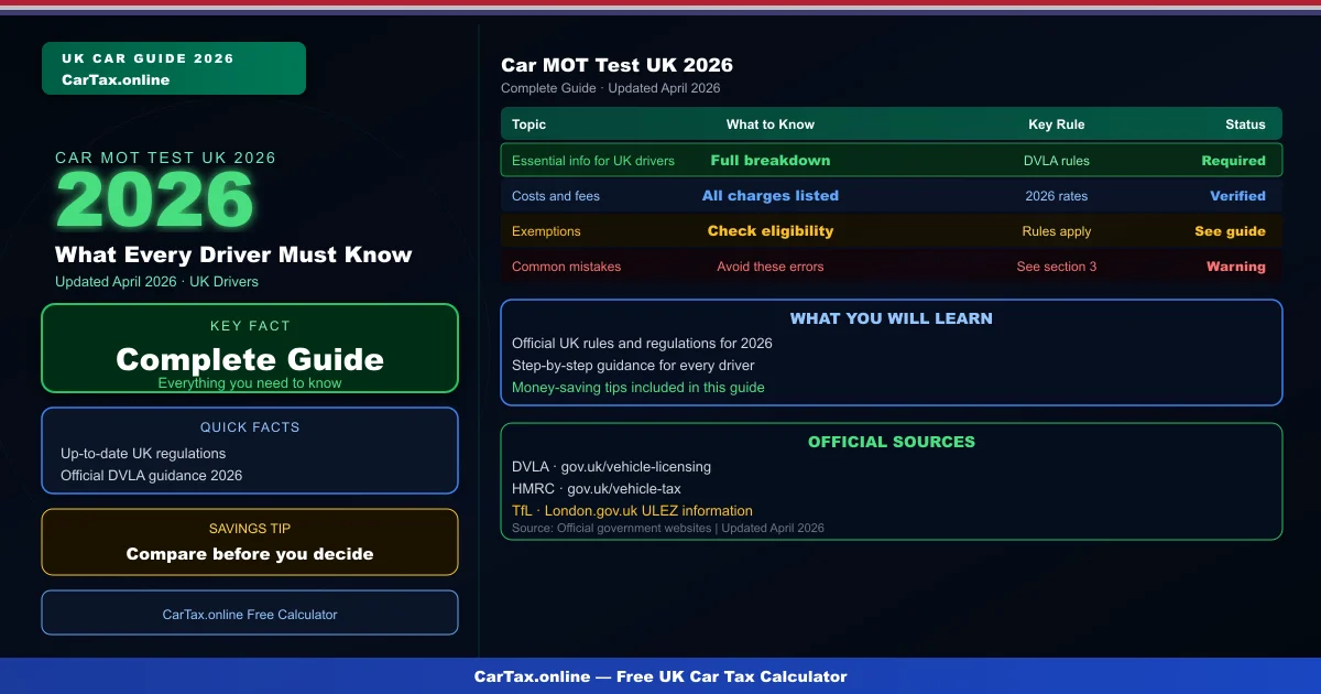 UK Car MOT Test 2026: Complete Guide Every Driver Needs