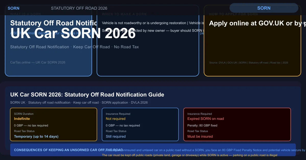 UK Car SORN 2026: Statutory Off Road Notification Guide