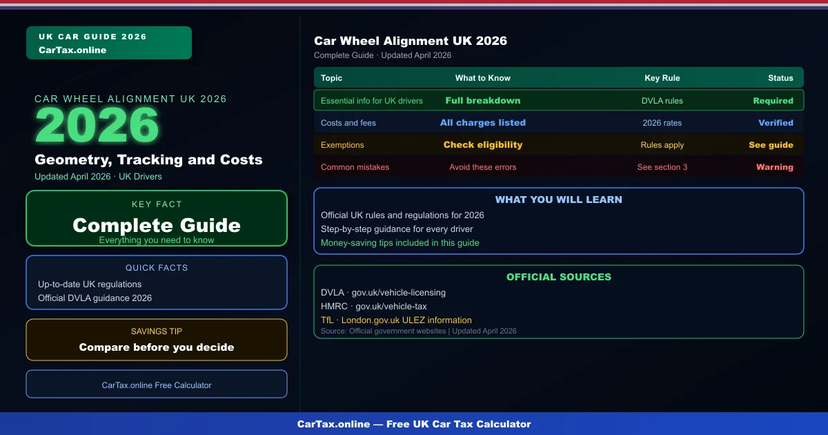 Car Wheel Alignment UK 2026: Geometry, Tracking and Costs