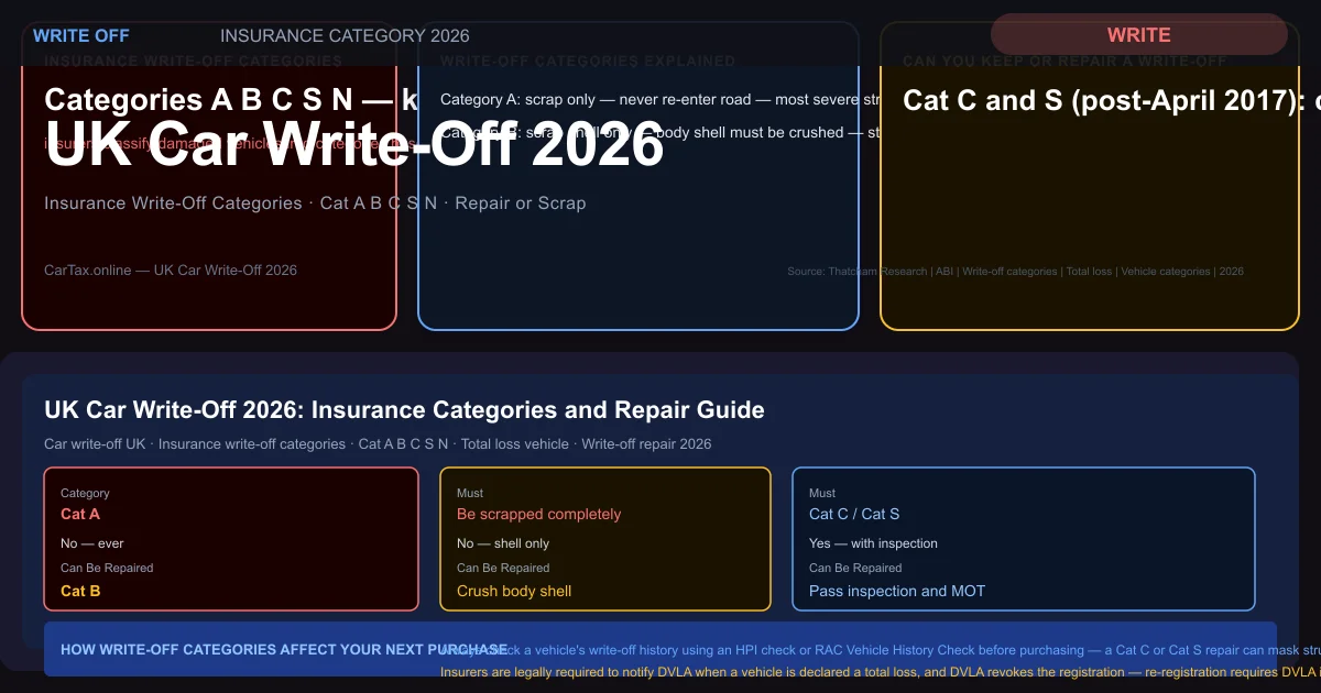 UK Car Write-Off 2026: Total Loss, Categories and Your Rights