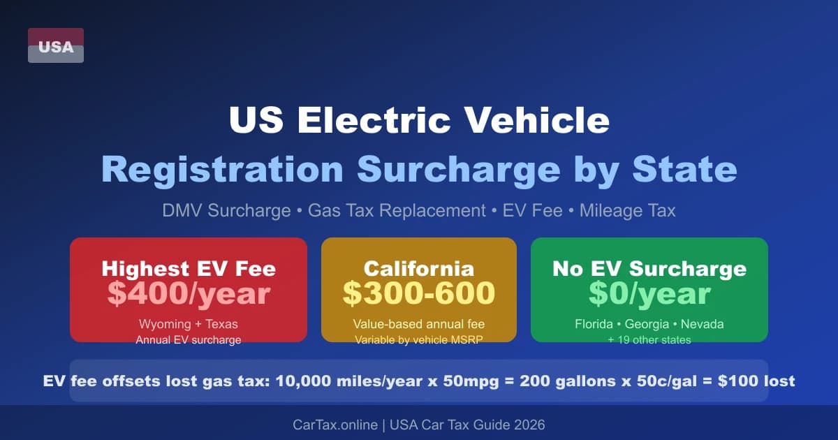 US Electric Vehicle Registration Surcharge by State 2026