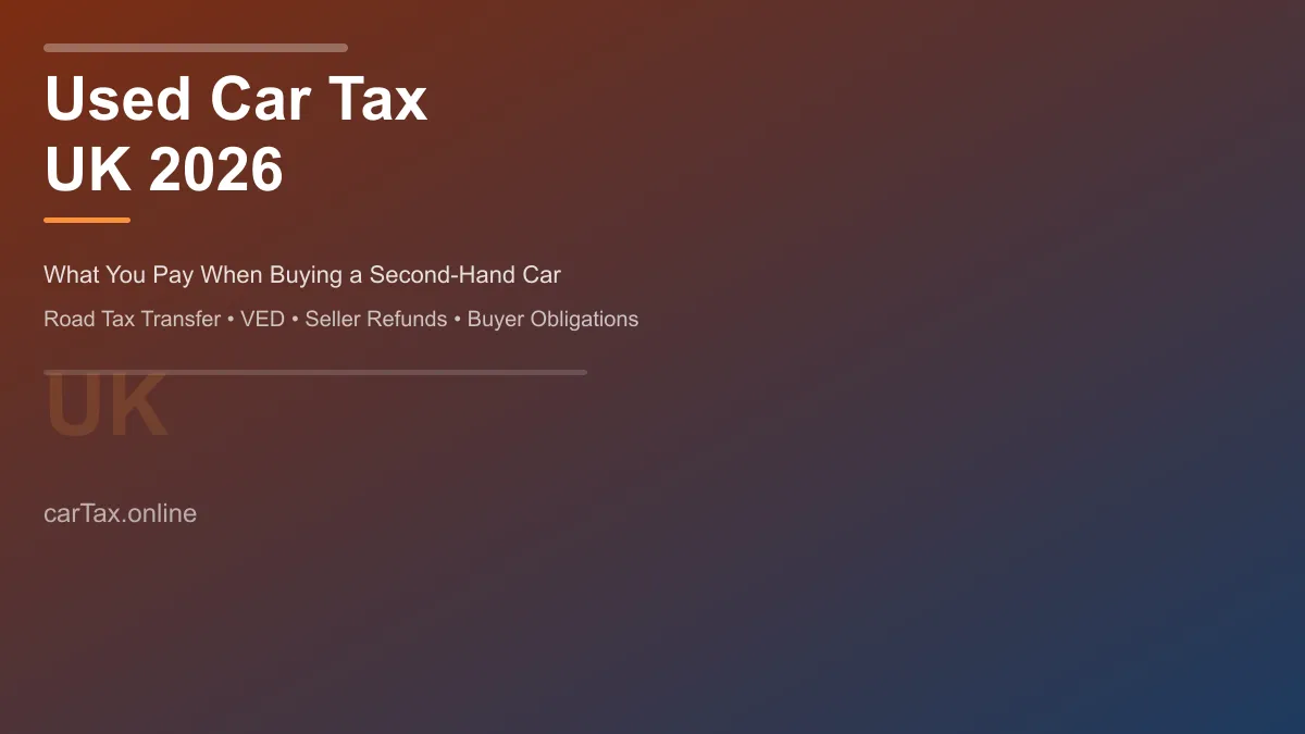Used Car Tax UK 2026: What You Pay When Buying a Second-Hand Car