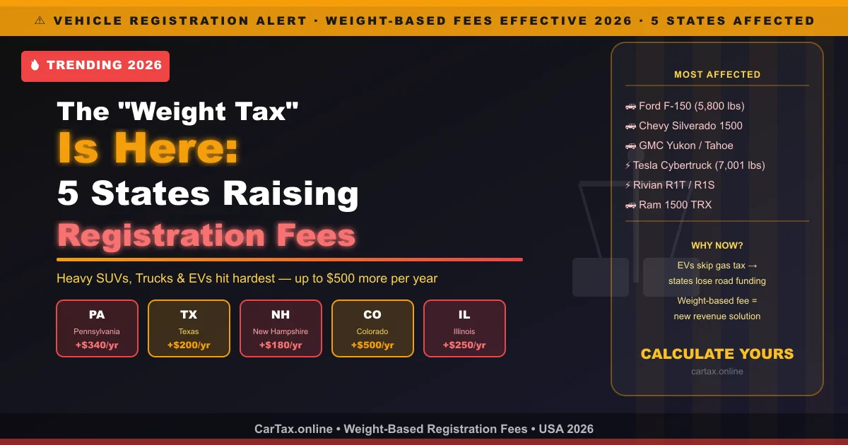 The "Weight Tax" Is Here: 5 States Increasing Registration Fees in 2026