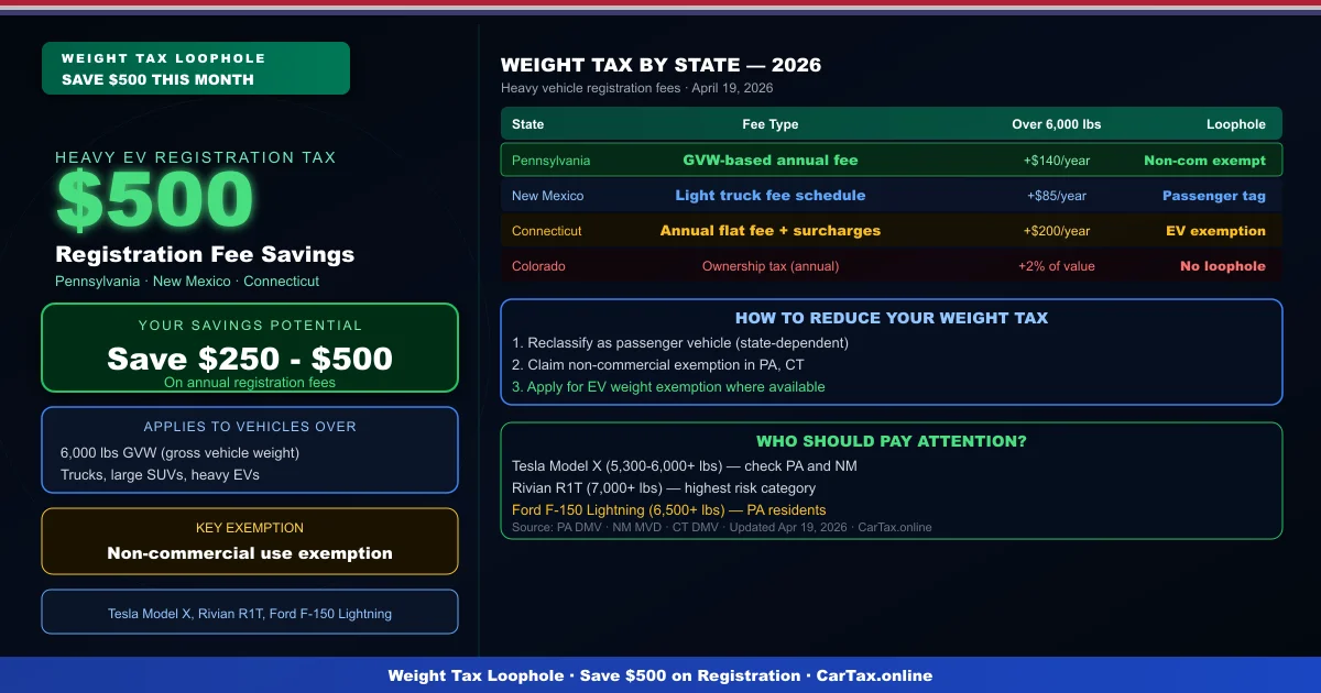 The Weight Tax Loophole: How to Save $500 on Your Heavy SUV's Registration This Month