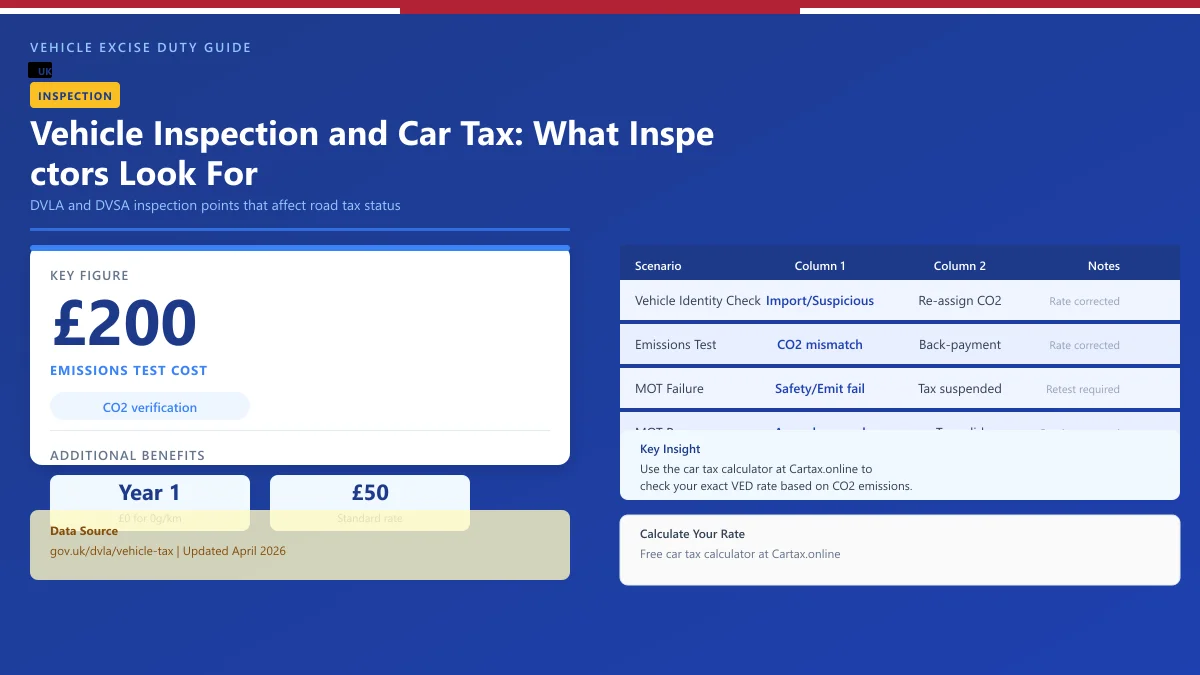 Vehicle Inspection and Car Tax UK 2026: What Inspectors Check