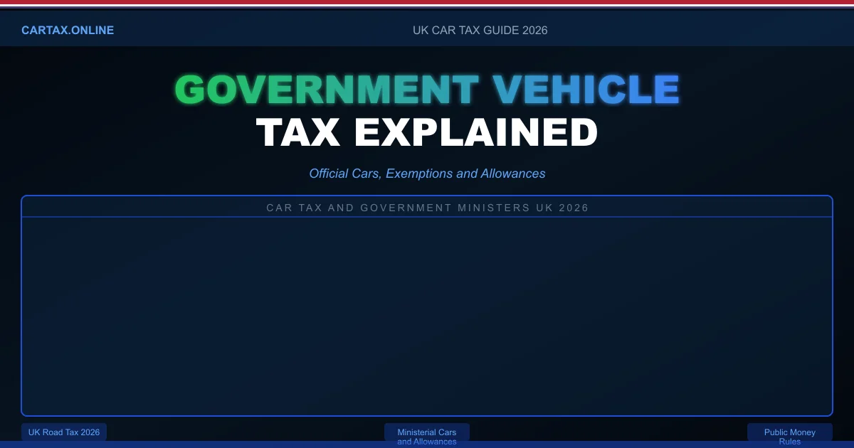 Car Tax and Ministers UK 2026: Government Vehicle Tax and Official Cars