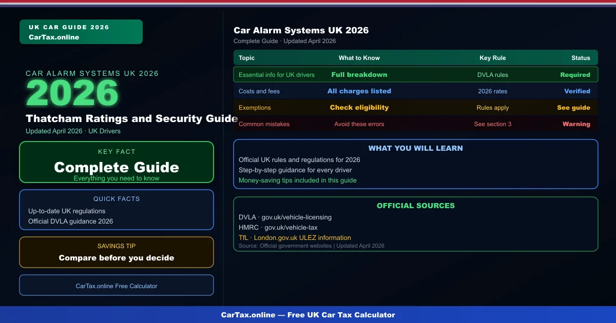 Car Alarm Systems UK 2026: Thatcham Ratings and Security Guide