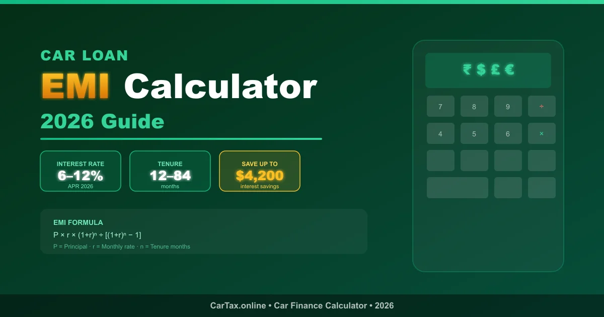 car loan EMI calculator 2026 monthly payment interest rate guide