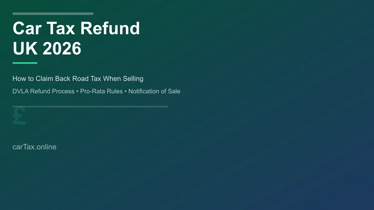 car tax refund uk 2026 road tax cancellation when selling vehicle