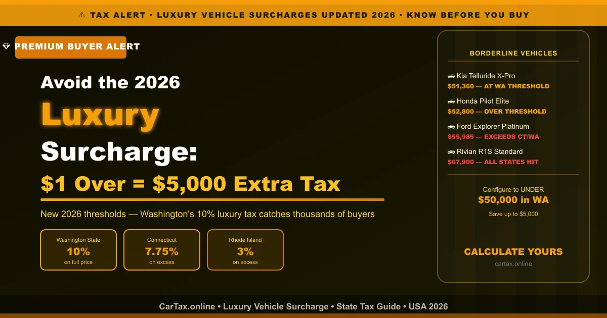 luxury surcharge premium SUV 2026 Washington State threshold