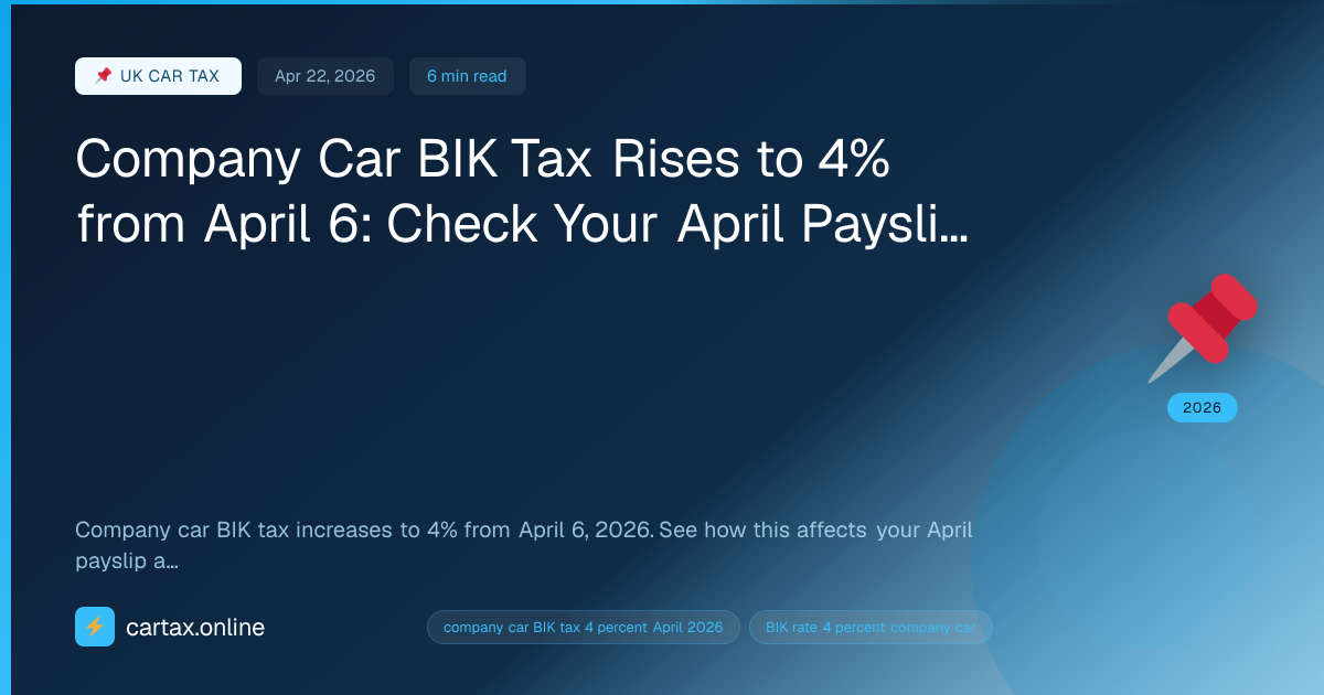 Company Car BIK Tax Rises to 4% from April 6: Check Your ...