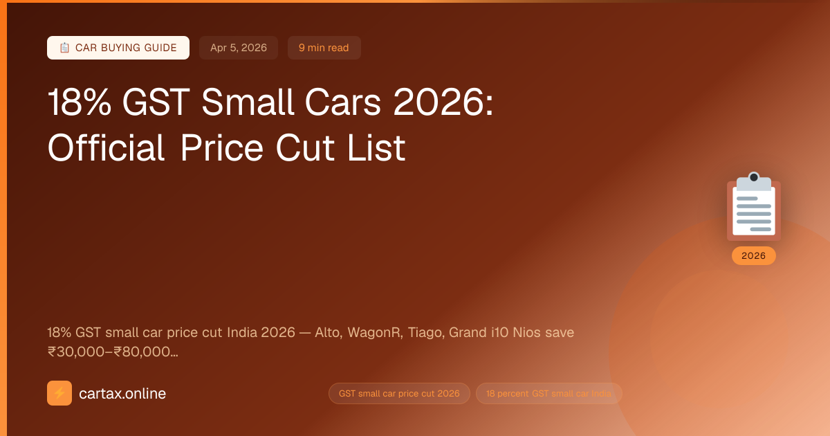 18% GST Small Cars 2026: Official Price Cut List