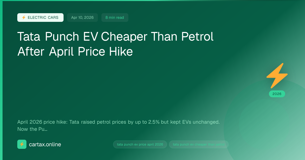 Tata Punch EV Cheaper Than Petrol After April Price Hike