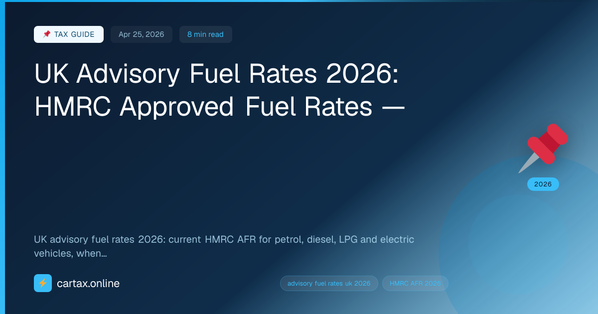 UK Advisory Fuel Rates 2026: HMRC Approved Fuel Rates
