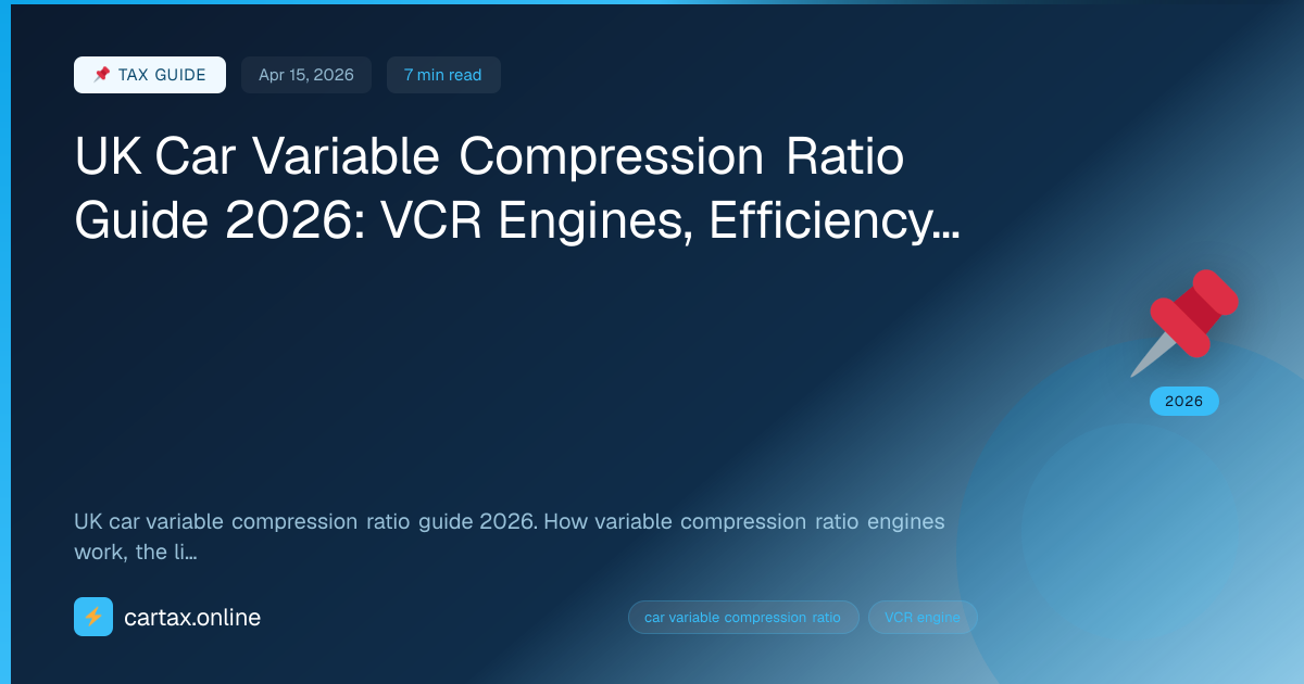 UK Car Variable Compression Ratio Guide 2026: VCR Engines...