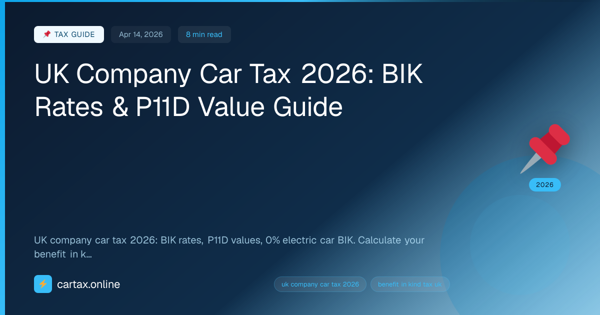 UK Company Car Tax 2026: BIK Rates & P11D Value Guide