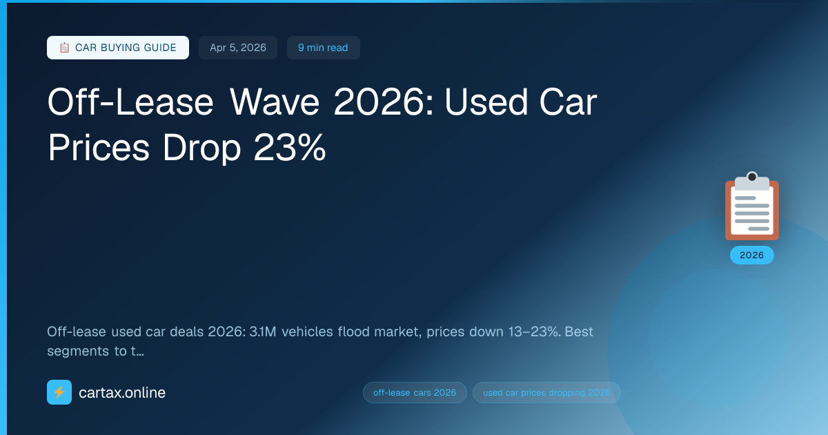 Off-Lease Wave 2026: Used Car Prices Drop 23%